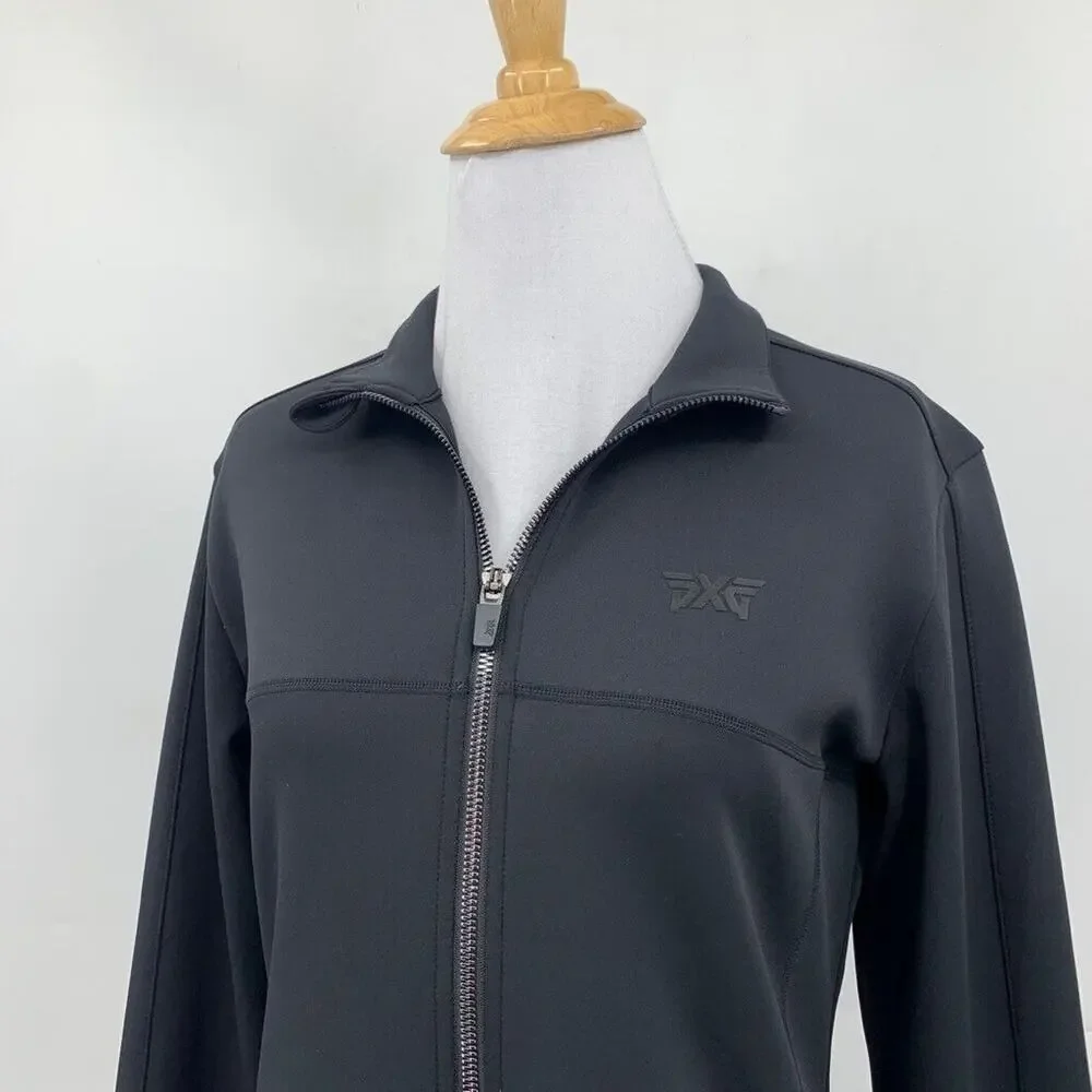 PXG Jacket Womens S Small Black Full Zip Softshell Thumbholes‎ Stretch Golf
